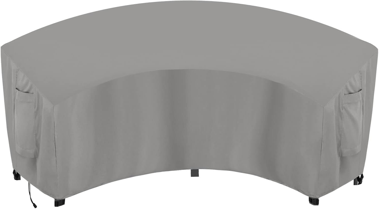 Waterproof Curved Outdoor Sectional Cover - UV Resistant Windproof Patio Sectional Sofa Covers for Deck, Lawn and Backyard, Heavy Duty Furniture Covers (120Lx36Dx38Hx82FL, Grey)
