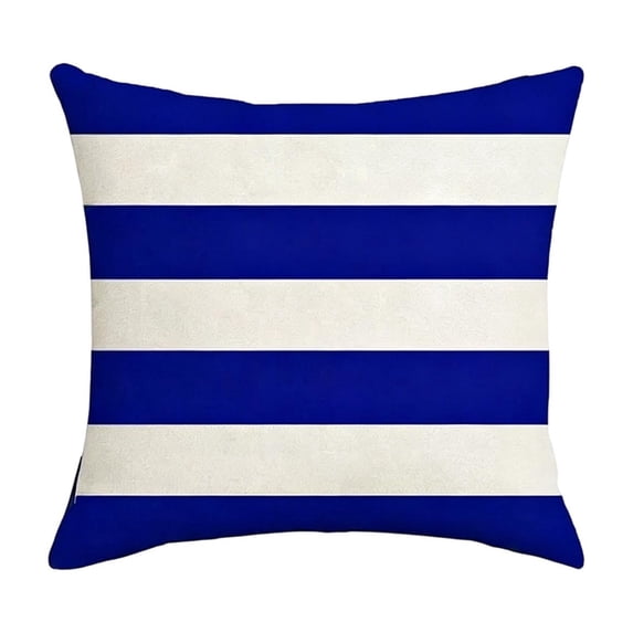 Waterproof Cushion Cover Geometric Stripe Pattern Decorative Throw Pillow Cover Water Resistant Stretch Fabric Decorative Square Cushion Shell Vacation Style Decorative Seat Pillow Slipcover