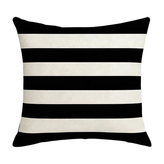 Waterproof Cushion Cover Geometric Stripe Pattern Decorative Throw Pillow Cover Water Resistant Stretch Fabric Decorative Square Cushion Shell Vacation Style Decorative Seat Pillow Slipcover