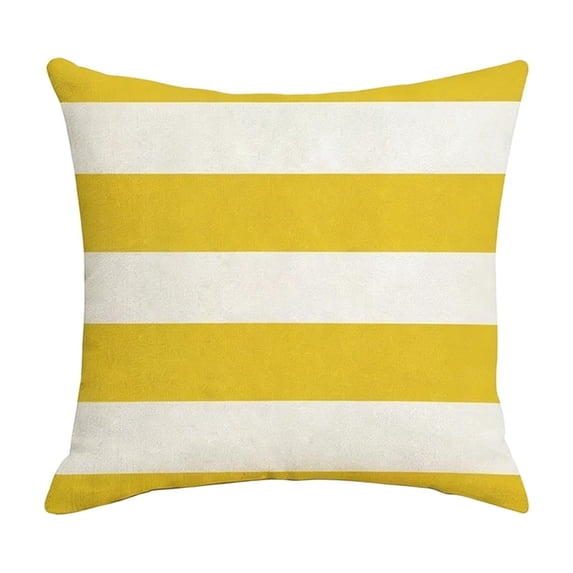 Waterproof Cushion Cover Geometric Stripe Pattern Decorative Throw Pillow Cover Water Resistant Stretch Fabric Decorative Square Cushion Shell Vacation Style Decorative Seat Pillow Slipcover