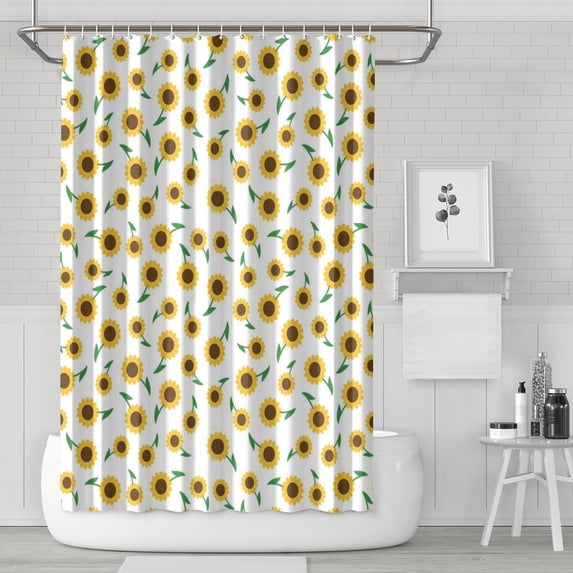 Waterproof Cute Sunflower Colorful Shower Curtain 72x72 Inch Boho Style Polyester Unique Shower Curtain for Bathroom Hotel Home Decor with 12 Plastic Hooks