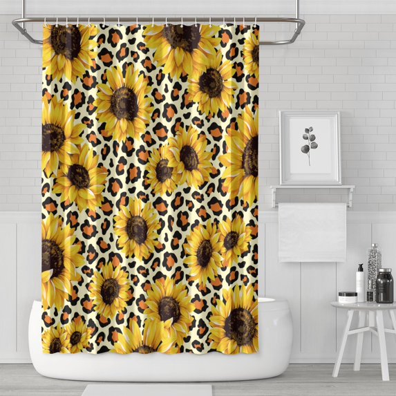 Waterproof Cute Sunflower Colorful Shower Curtain 72x72 Inch Boho Style Polyester Unique Shower Curtain for Bathroom Hotel Home Decor with 12 Plastic Hooks