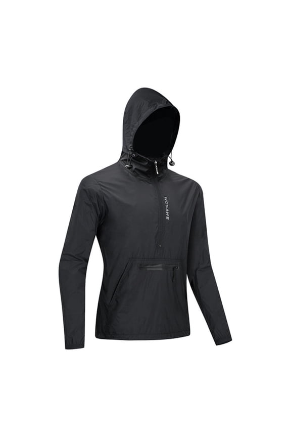 Waterproof Cycling Jacket with Reflective Details and Breathable Mesh Back for Outdoor Riding, Black, Size XXXL, 1 Pack