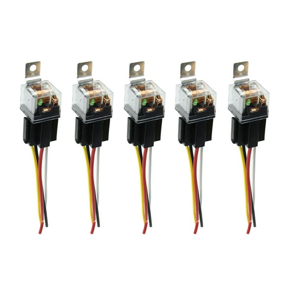 Waterproof DC 24V 80A SPST Automotive Car Relay 4 Pin 4 Wires w/ Harness Socket 5pcs