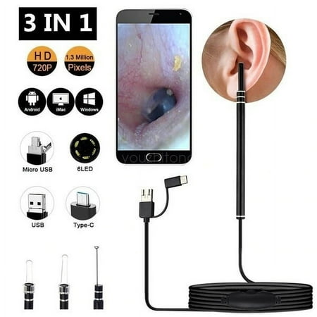 Waterproof DIY Ear Cleaning Endoscope Visual Nose Mouth Camera Picker Spoon HD 1080P Medical Otoscope