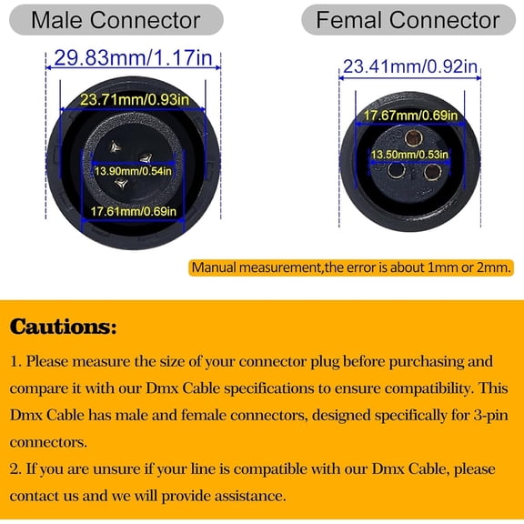 Waterproof DMX Cable XLR Connection Wire 5m 16.4ft IP65 Rated DMX Extension Cable, Outdoor DMX Cable Connector for Stage Lights Hand in Hand 3 Pin DMX Terminator Plug Waterproof DMX Wire