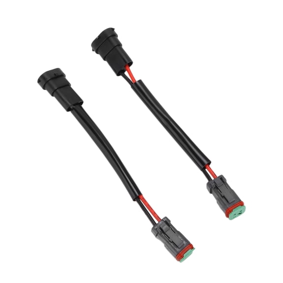Waterproof DT Female to H11 Male Wiring Conversion Harness Adapter Dual Connectors for Heavy Duty LED Work Light Bar and Fog Lamps (16 inches / 40.6 cm)