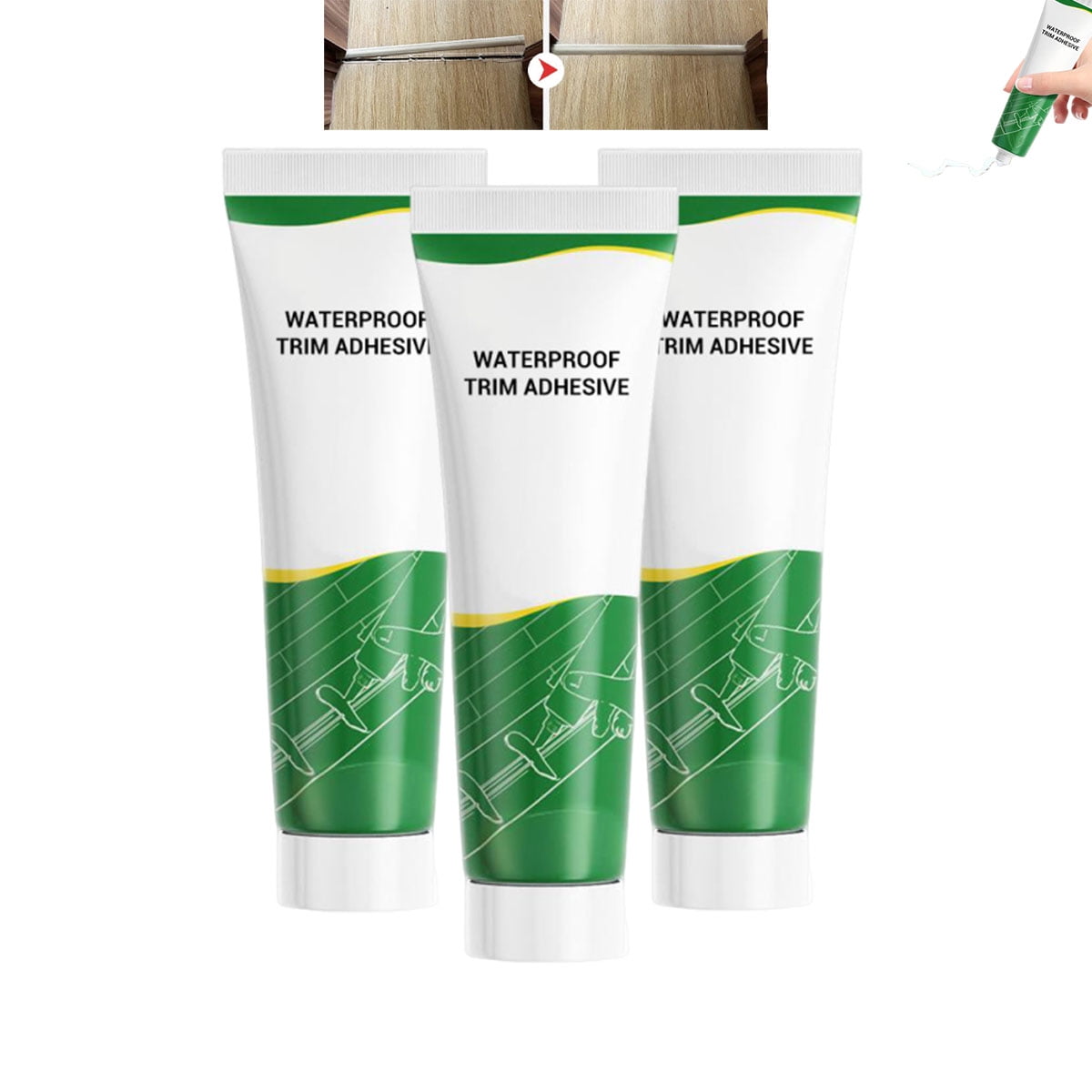 Waterproof Decorative Adhesive — Strong bonding,easy to apply,Versatile construction glue for Tile,Floor,Stone,Wood,Wall & More,Works Under Water