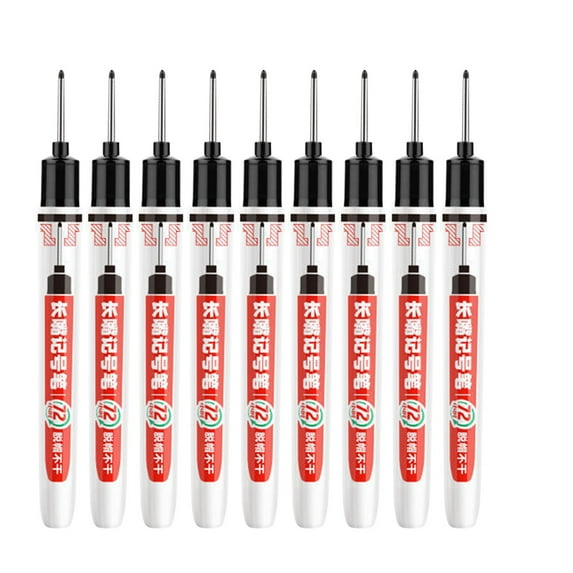 Waterproof Deep Hole Marker Pens Multi-purpose Quick-drying Markers 30mm Long Nib Markers for Carpenters-Builder 10 Pcs 20mm Long-nib Marker Pens Quick-drying Oil-based Marker Pen
