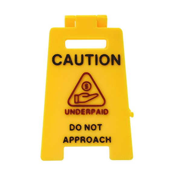 Waterproof Desk Caution Warning Sign Plastic Workplace Safety Decorative Piece For Meetings And Reception Area