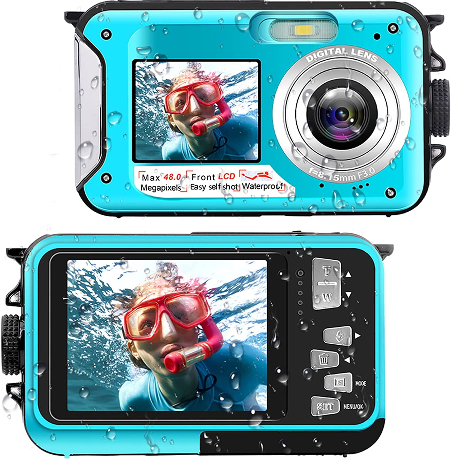 Underwater Camera Sport Outdoor Mini Camera Waterproof Cam Screen Action  Camera Color Water Resistant Video Surveillance Color: Black, Bundle: Camera  Only