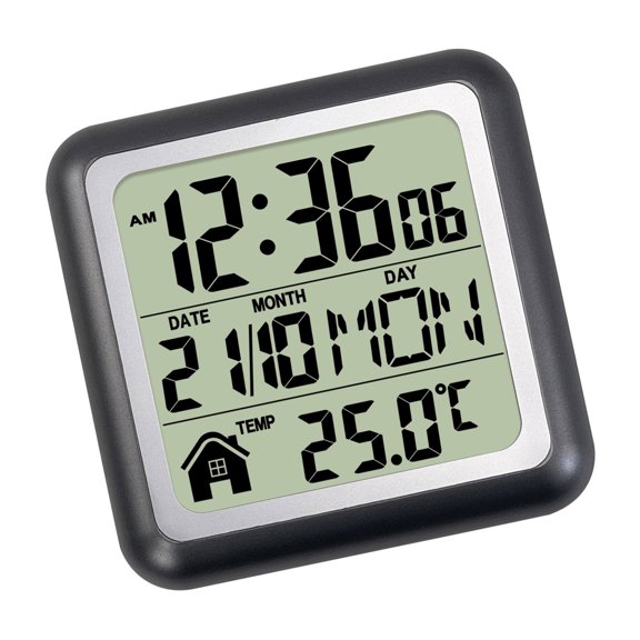 Waterproof Digital Clock Temperature Display For Bathroom Kitchen Living Room Large Screen Bathroom Suction Cup Clock