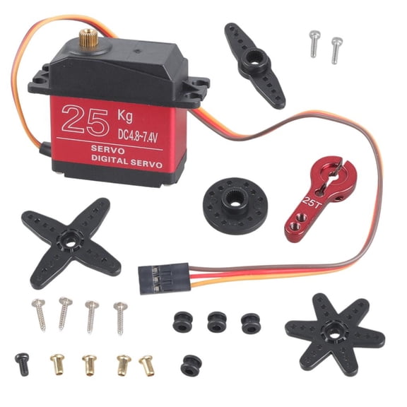 Waterproof Digital Servo 25kg High Torque Metal Gear Servo for Remote Controls Car