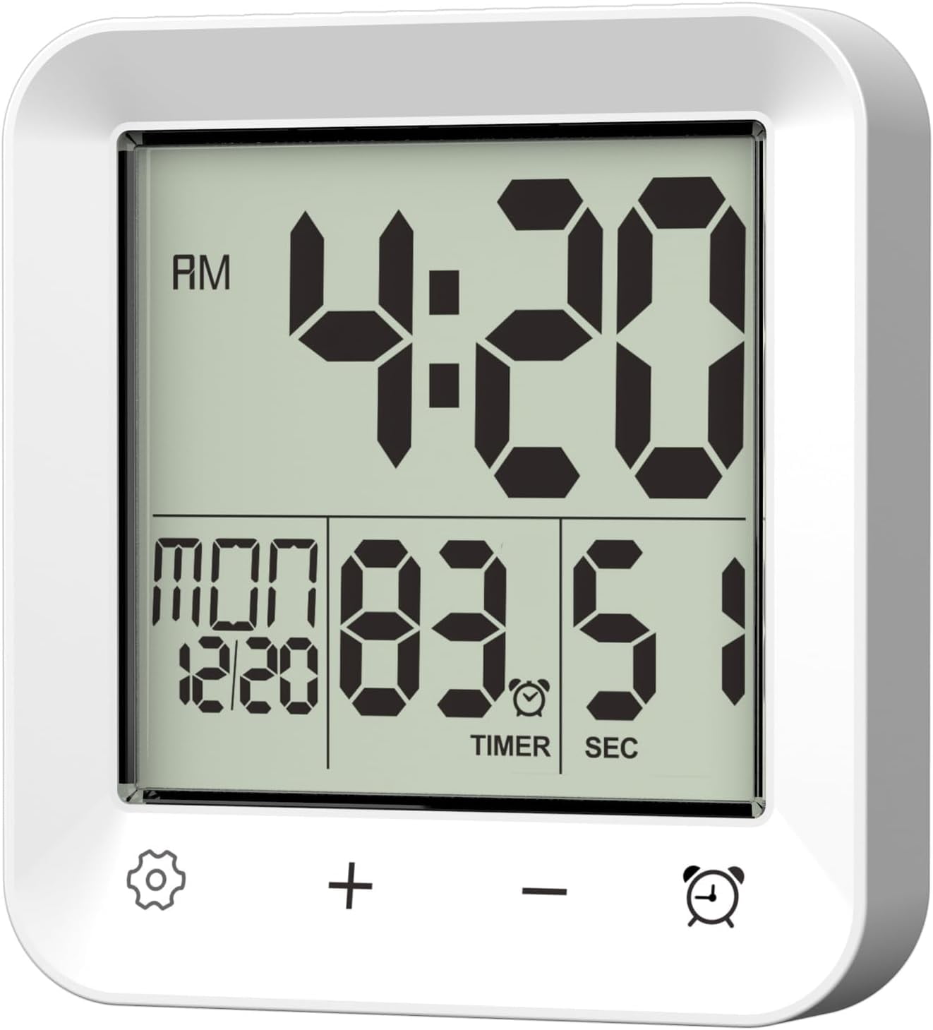 Waterproof Digital Shower Clock,Bathroom Kitchen Timer Wall Clock with ...