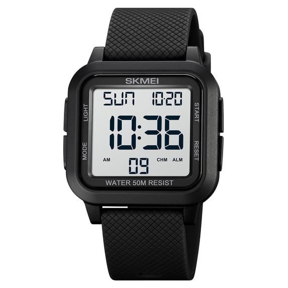 Waterproof Digital Watch with Steel Bracelet, 50M Water Resistance, Night-Light Display, Multi-Function Sport Watch for Teens and Fitness Enthusiasts C