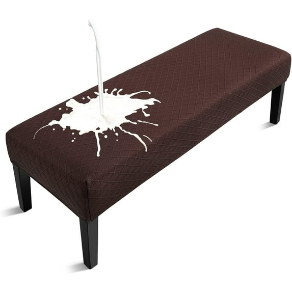 Waterproof Dining Bench Cover, Removable Bench Slipcover Washable Bench Seat Protector Cover for Living Room, Bedroom, Kitchen(Chocolate)