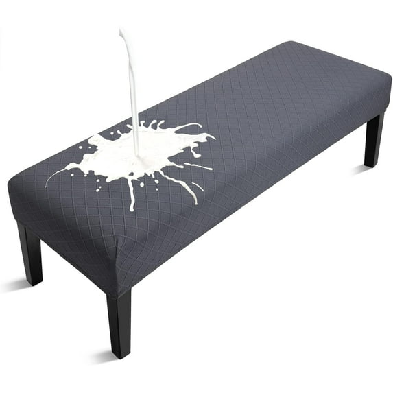 Waterproof Dining Bench Cover, Removable Bench Slipcover Washable Bench Seat Protector Cover for Living Room, Bedroom, Kitchen (Dark Grey)