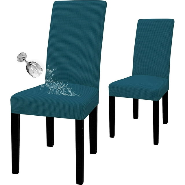 Waterproof Dining Room Chair Cover Set of 2, Stretch Jacquard Parson