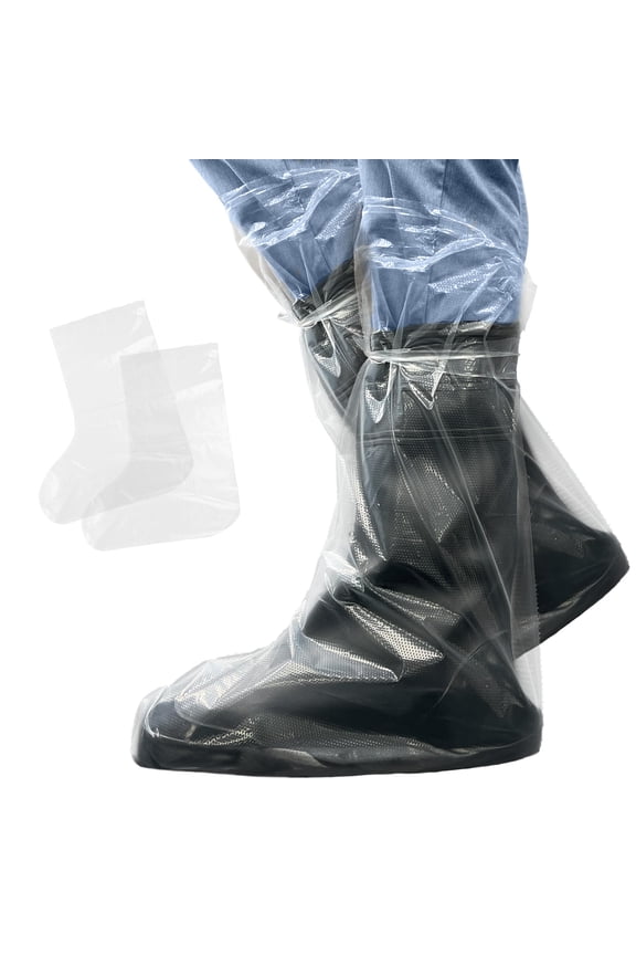 Disposable Boot Covers Non Slip Waterproof Clear 1000 count XL size for Indoor Shoe Protection