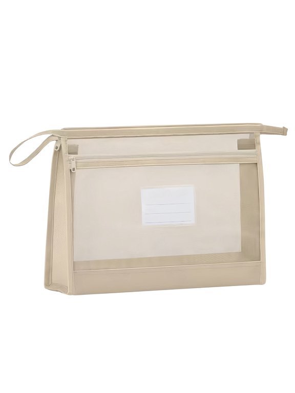Waterproof Document Pouch Double Layered Subject File Storage Bag for Student School Organization