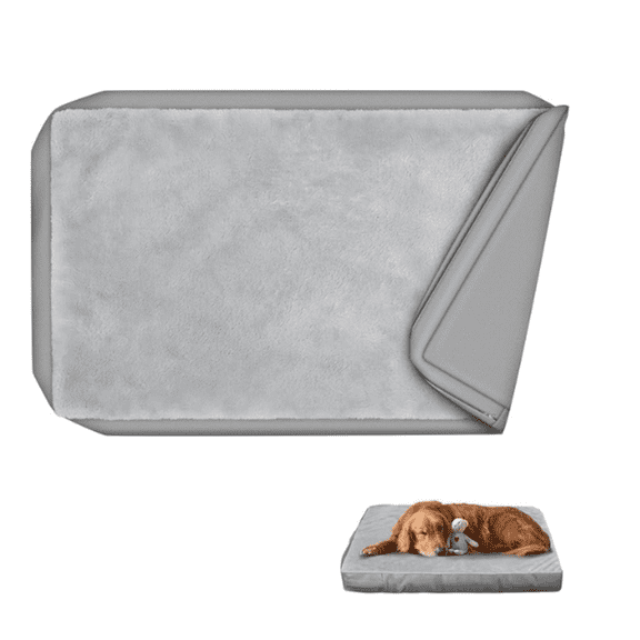 Waterproof Dog Bed Cover Machine Washable Fluffy Dog Bed Replacement Cover for 36 Inch Crate, 36Lx23Wx3.5H inch, Gray