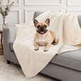 thumbnail image 1 of Waterproof Dog Blanket For Couch: Spill-proof Puppy Blankets Small Medium Dogs Washable  Reversible Soft Flannel Pet Throw Bed Crate Couch Sofa Cover Travel 30" X 40" Beige, 1 of 7