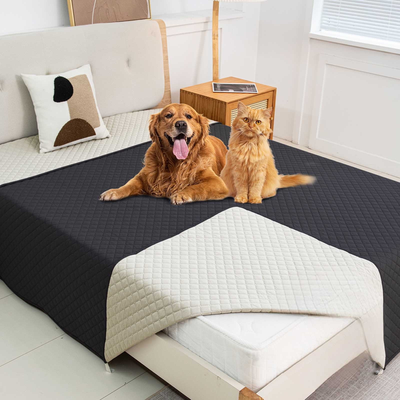 Waterproof Dog Blanket for Furniture Reversible Pet Sofa Cover for Cats Dogs Scratch Proof Washable Couch Protector Soft Leakproof Pet Bed Blanket for Small Medium Large Pets(90"x30")
