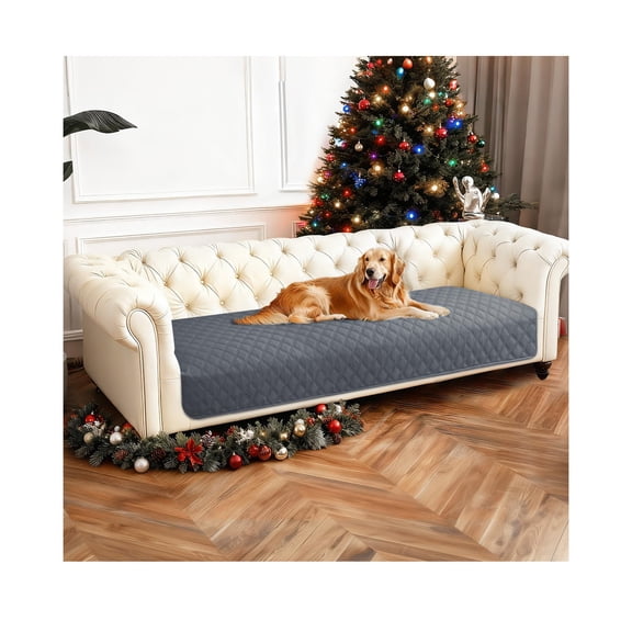 Waterproof Dog Blanket, Non Slip Pet Bed Cover for Sofa Furniture Protection, Durable Washable Crate Car Seat Liner, Tear Resistant Leakproof, Indoor Outdoor Use, Dark Grey