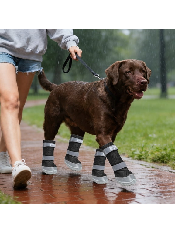 Waterproof Dog Boots,Non- Reflective Dog Shoes for Outdoor Walking Running&Hiking-4PCS Lightweight Breathable Paw Protectors,All Weather Protection for Medium Large Dogs,Durable Dog Booties(70)