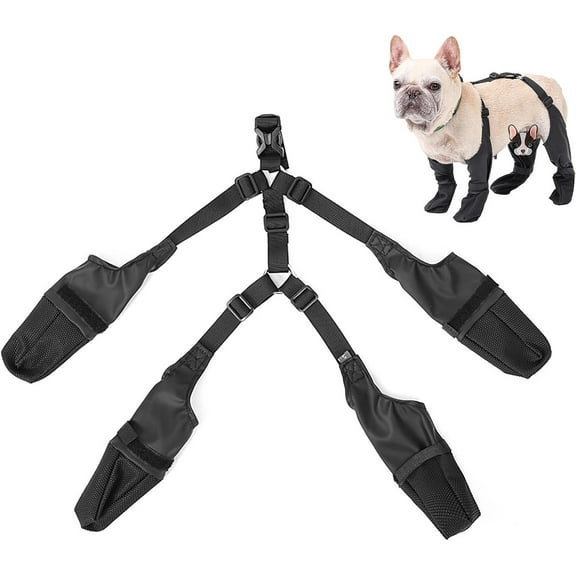Waterproof Dog Boots with Suspenders, Anti-Slip Dog Shoes Pet Paw Protector Dog Rain Booties, Dirty-proof & Anti-fall Dog Outdoor Sock Shoes, Small Medium Dog Boot for Walking Running Hiking