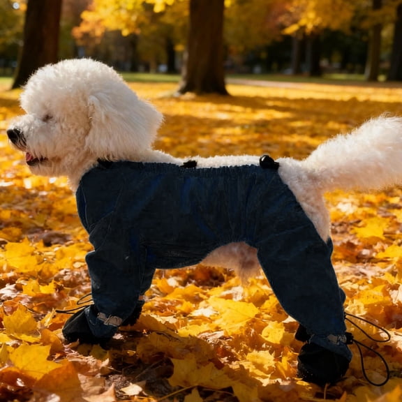 Waterproof Dog Boots with Suspenders, Dog Snowsuit with Built in Boots, All-in Anti- Paw Protector with Adjustable -Proof Pants for Small Medium Large Dogs Outdoor Walking (Black, S)