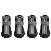 Waterproof Dog Boots for Small Dogs, 1.4 x 1.1 in / 3.5 x 2.8 cm, Corgi, French Bulldog, Adjustable, Pet Paw Protector, Black