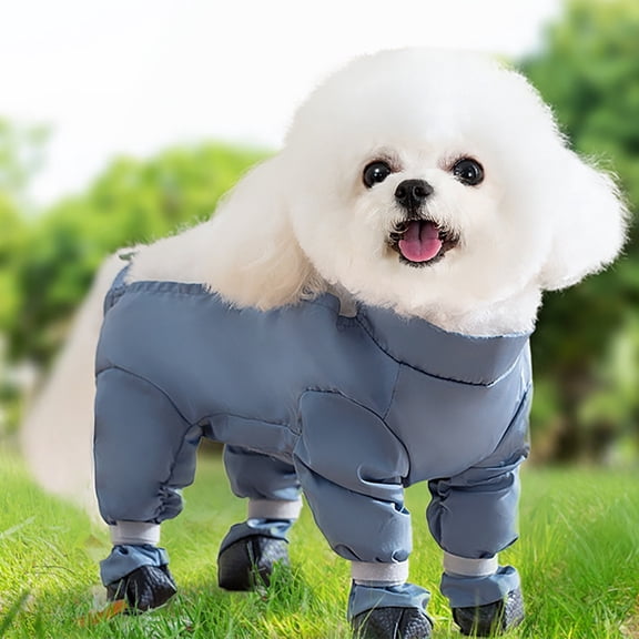 Waterproof Dog Boots with Suspenders, All-in Anti- Paw Protector with Adjustable -Proof Pants for Small Medium Large Dogs