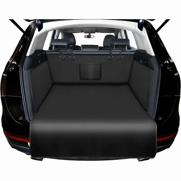 Heavy-Duty Pet Cargo Mat With Non-Slip Backing, Waterproof Dog Car Trunk Liner, Scratch Resistant SUV Rear Protective Cover For Travel & Camping,Black
