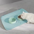 thumbnail image 1 of Waterproof Dog Cat Feeding Mat with Raised Edge, Non-Slip Bowl Mat Spill Proof Floor Protector, Easy Clean Leather Look Surface, 17x12 Inch, 1 of 5