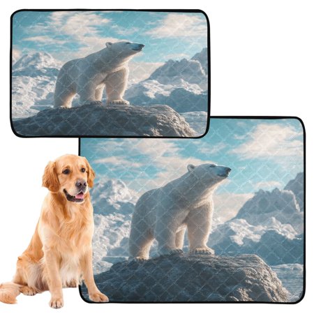 Waterproof Dog Cat Pet Mat with Plush Absorbent Surface & Non-Slip Dotted Base, Leakproof Dog Cat Mat for Couch,Car Seat,Floor Protection Crying Polar Bear