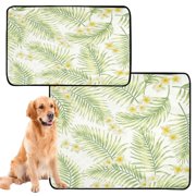Waterproof Dog Cat Pet Mat with Plush Absorbent Surface & Non-Slip Dotted Base, Leakproof Dog Cat Mat for Couch,Car Seat,Floor Protection Grass Green Feather