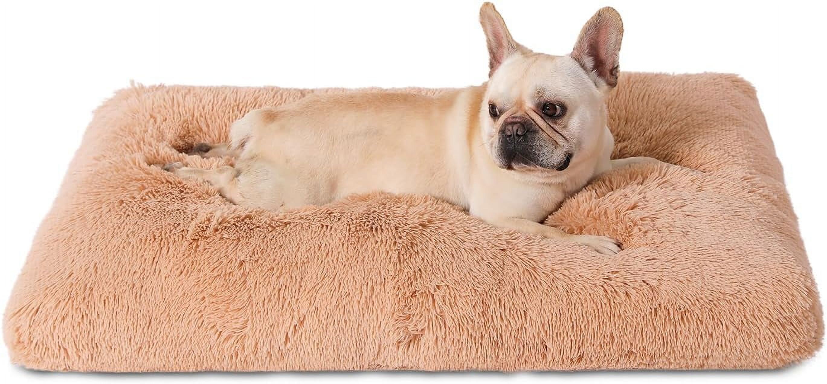 Image showcasing Waterproof Dog Crate Bed,Plush Dog Bed with Removable Washable Cover ...