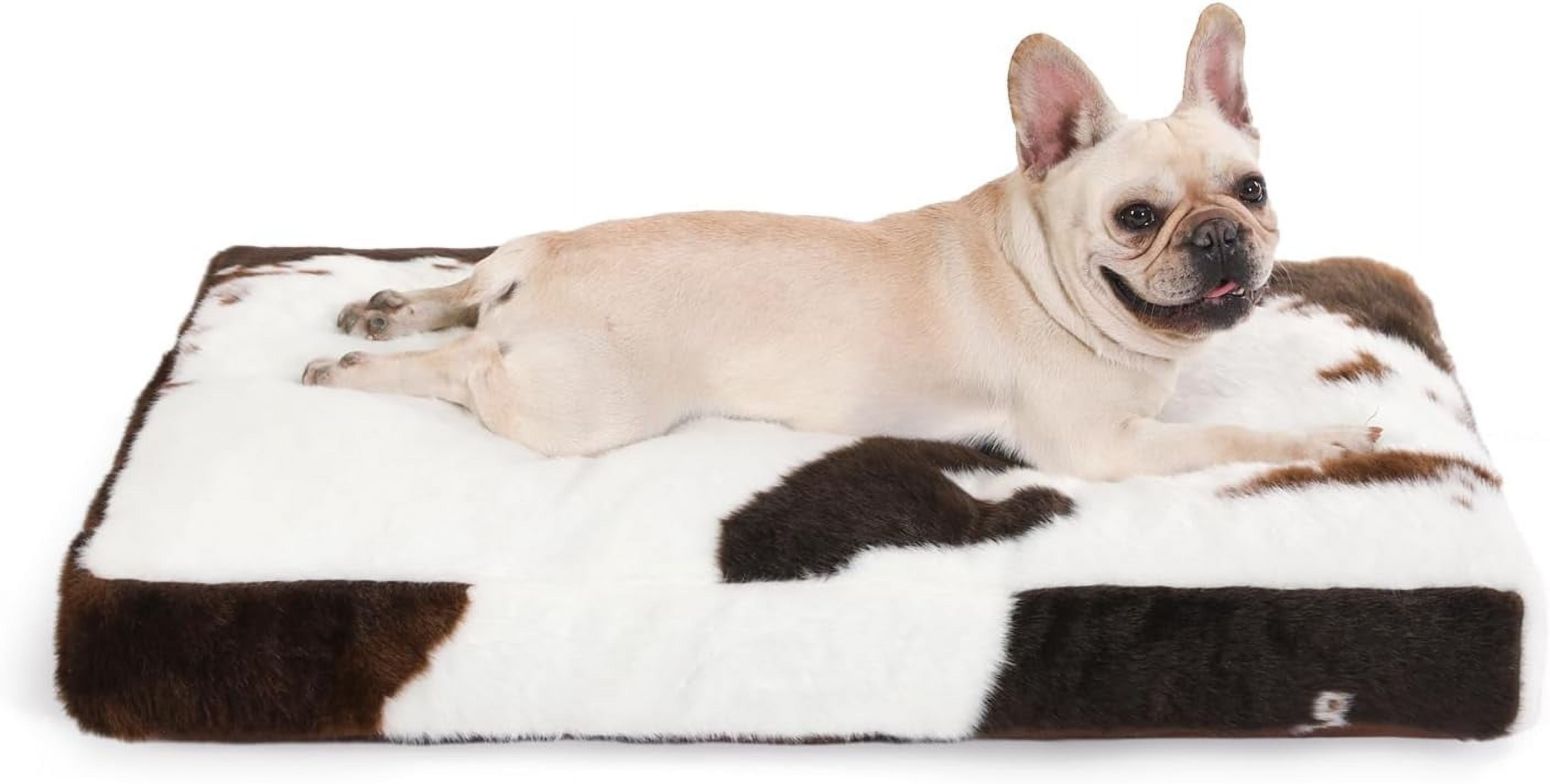 View of Waterproof Dog Crate Bed,Plush Dog Bed with Removable Washable Cover ...