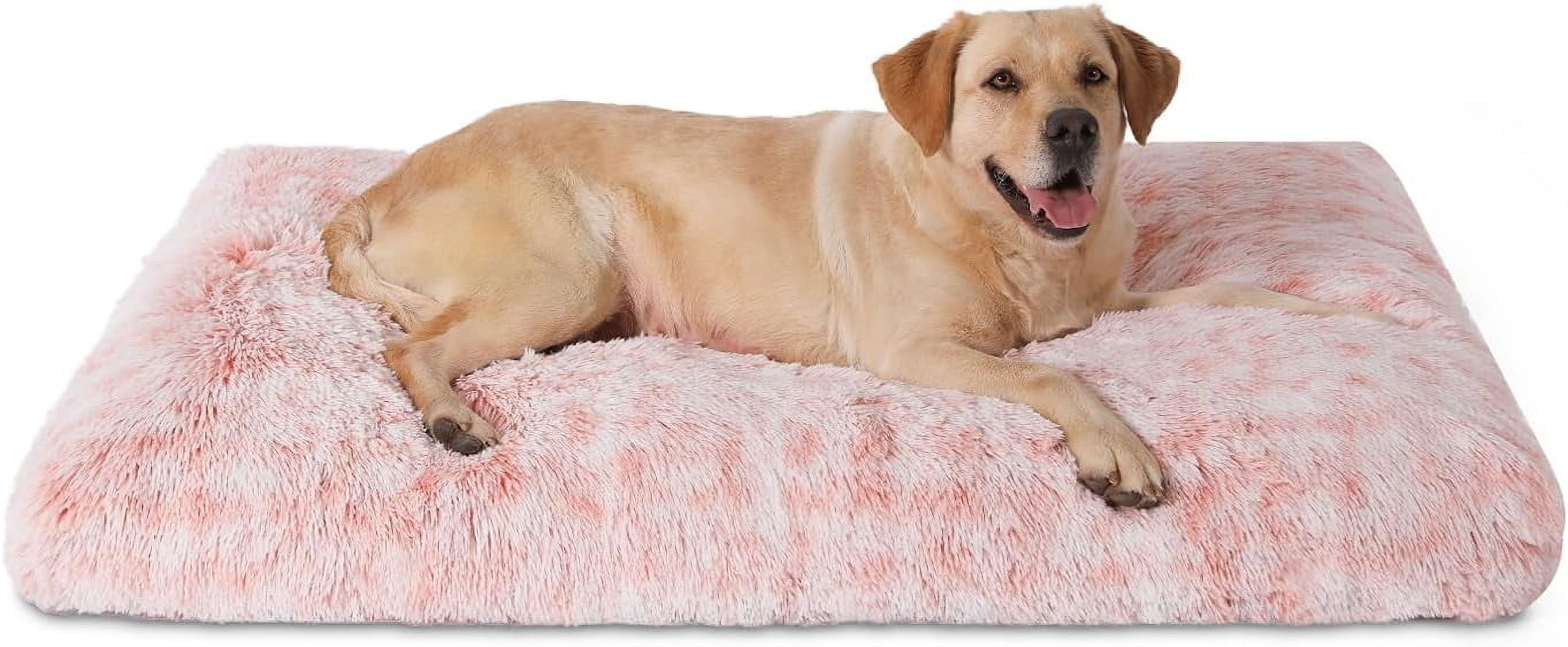 Picture of Waterproof Dog Crate Bed with Removable Washable Cover, Plush Faux Fur ...