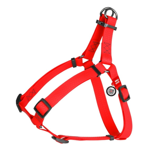 Waterproof Dog Harness | Reflective Padded Harness with Adjustable Neck and Chest | Great for Outdoor Hiking, Training & Swiming for Large, Small and Medium Dogs - Red