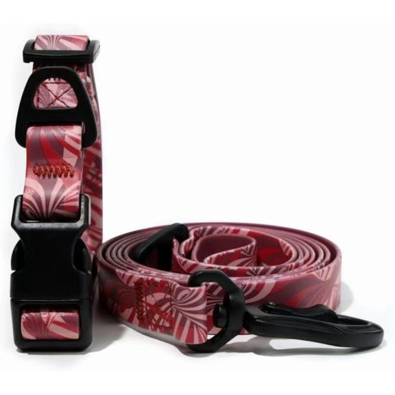 Waterproof Dog Leash 4.92 FT Adjustable PVC Traction Rope with UV Embossed Design Non Toxic Easy Clean Pet Walking Lead