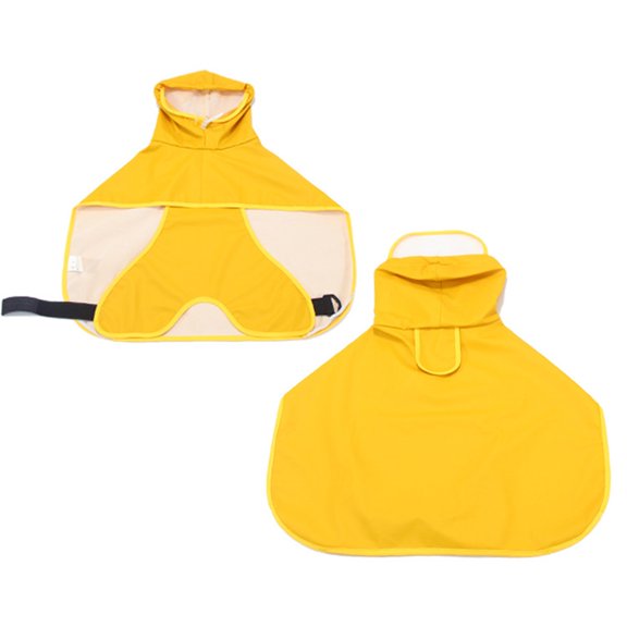 Waterproof Dog Raincoat, Adjustable Reflective Dog Rain Coat with Hoodie,Rain Jacket Dog Poncho Slicker for Small Medium Large Dogs (L, Yellow)