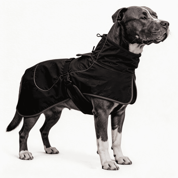 Waterproof Dog Raincoat,All-Weather Outdoor Pet Windbreaker & Shell Jacket, Adjustable Rain Poncho with Reflective Stripes for Medium to Large Dogs, Windproof & Breathable Apparel(Black,S)
