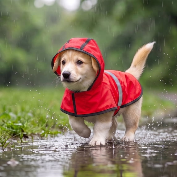 Waterproof Dog Raincoat Lightweight Outdoor Rain Jacket with Full Back Coverage for Walking and Travel