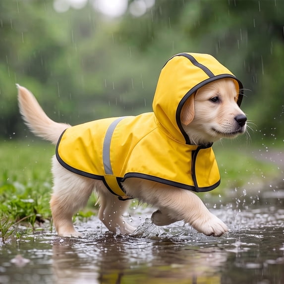 Waterproof Dog Raincoat Lightweight Outdoor Rain Jacket with Full Back Coverage for Walking and Travel