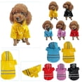 thumbnail image 1 of Waterproof Dog Raincoat with Hood and Reflective Stripes,Lightweight PU Rain Jacket for Small and Medium Dogs,Snowproof Outdoor Pet Rain Gear,Black, 1 of 8