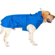 Waterproof Dog Raincoat with Reflective Strip, Lightweight Pet Rain Jacket with Leash Hole for Dogs Blue, X-Large