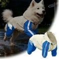 thumbnail image 1 of Waterproof Dog Slicker, Hooded Pet Rain Jacket for Medium Dogs 1 Piece, Reflective Adjustable Poncho, Cute Walking Outfit for Rainy Days Size M, 1 of 7