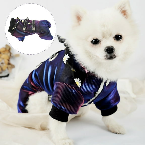 Waterproof Dog Snowsuit with Legs for Small Dogs Warm Winter Coat Fleece Lined Puppy Hoodie Overall Jumpsuit Windproof Pet Cat Parka Chihuahua Jacket Clothes